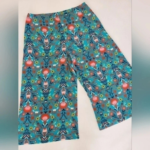 || BODEN || crop, wide legged pants, floral, zip closure, size 14 - Picture 4 of 7